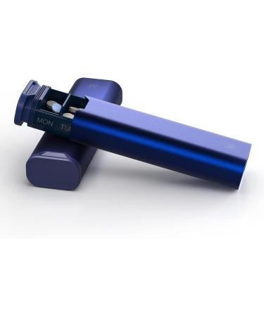 Premium Metal 7 Day Pill Box Organizer by Mannox - Navy Blue - Buy Online on GoSupps.com