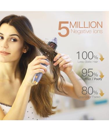 Portable Cordless Curling Iron Brush for Women - Anti-Scald Heated Hair Curler Wand with Extra Long Tourmaline Ceramic Barrel - Ideal for Travel (Purple - Buy Online on GoSupps.com