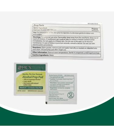 HCS Alcohol Prep Pads - 70% Isopropyl Alcohol Swabs, Sterile Skin Prep Individually Wrapped, Antiseptic Wipes First Aid - 200 Count - Buy Online on GoSupps.com