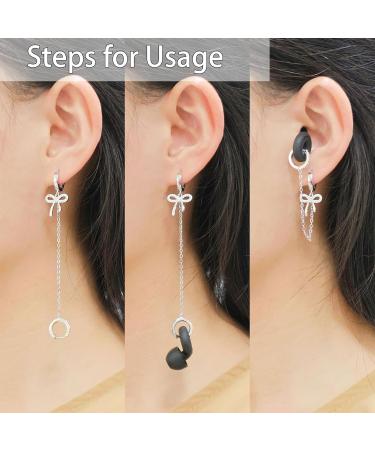 Chendalize Noise Reducing Earplug Earrings - Stylish Ear Plug Holder for Women Perfect for Concerts & Noise Cancelling Silver - Buy Online on GoSupps.com