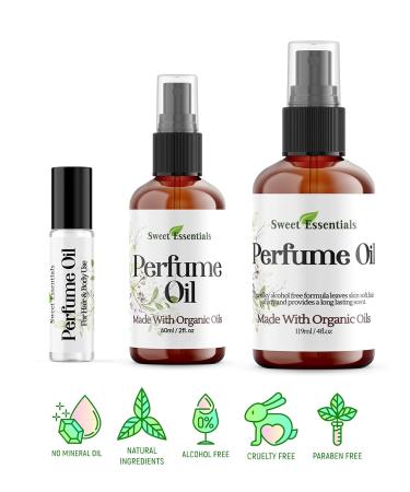 Sweet Essentials Jasmine Bouquet - Organic Perfume Oil for Hair & Body Alcohol-Free 4 fl oz - Buy Online on GoSupps.com