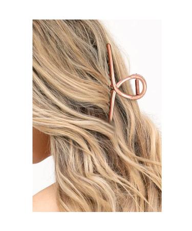 Rose Gold Hair Claw Clips Set - Metal Hair Styling Barrettes for Women and Girls (2 Pack) - Buy Online on GoSupps.com