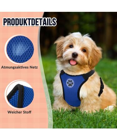 Slowton Dog Harness for Small & Medium Dogs | No Pull Safety & Soft Padded Breathable Blue Harness - Buy Online on GoSupps.com