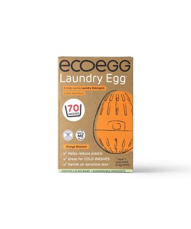 Ecoegg Laundry Egg | Detergent & Fabric Conditioner Replacement | Non bio no enzymes phosphates bleach | Sensitive Skin | Orange Blossom 70 Washes
