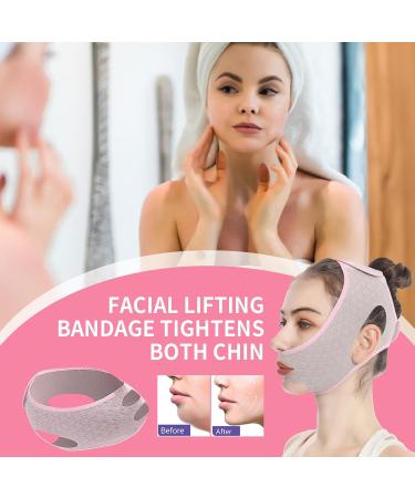 V Face Lifting Strap | Double Chin Strap V Shaped Face Shaper | Lift Bandage Double Chin Eliminator Reusable Breathable Adjustable Design for Face Neck - Buy Online on GoSupps.com