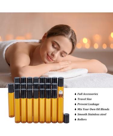 Benecreat 10ml Sienna Glass Roller Bottles - 30 Packs Refillable Containers for Essential Oils Aromatherapy Fragrance & Lip Balm with 5 Pack 3ml Pipettes - International Shipping Available - Buy Online on GoSupps.com