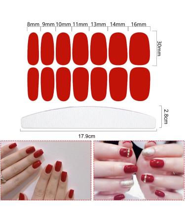 YECIRALA 280 Pcs Red Full Nail Stickers for Nail Art, 20 Sheets - Nail Wraps & Strips for Women's Gel Nails - Red Nail Polish Decoration - Buy Online on GoSupps.com