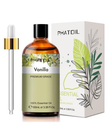 PHATOIL Vanilla Essential Oil 100ML 100% Pure Therapeutic Grade Vanilla Essential Oils for Diffuser Humidifier Aromatherapy Sleep Relax Vanilla 100 ml (Pack of 1) - Buy Online on GoSupps.com
