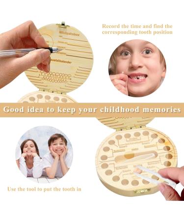 Vocemeri Wooden Milk Teeth Box - Dinosaur Tooth Souvenir for Boys & Girls - Buy Online on GoSupps.com