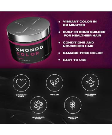XMONDO Color Berry Hair Healing Semi Permanent Color - Vegan Formula with Hyaluronic Acid - 8 Fl Oz - Buy Online on GoSupps.com