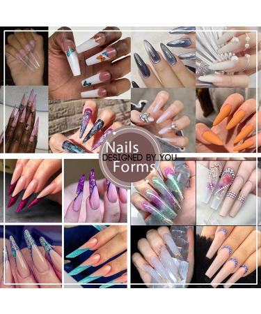 NAISKA 120pc Dual Press Coffin Nail Forms Set | Extra Long Nail Tips Extension Kit with 12 Sizes dual-Ended Polygel Brush, Clear Nail Molds, Professional Nail File | Acrylic Gel Coffin Nails Form - Buy Online on GoSupps.com
