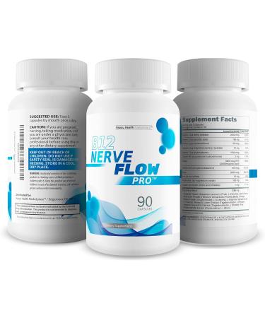 B12 Nerve Flo Pro - Our Best B12 Neuropathy Supplement - Nerve Damage Vitamins - Vitamin B12 Nerve Support Supplement - Magnesium for Muscles And Nerves - Repair Nerve Flow Okinawa Capsaicin Cayenne - Buy Online on GoSupps.com