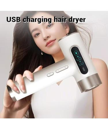 300W Hair Dryer 9 Wind Speeds USB Fast Drying Travel Hair Dryer 100000RPM Low Noise Blow Dryer with Nozzle for Drying Styling Flexibility - Buy Online on GoSupps.com
