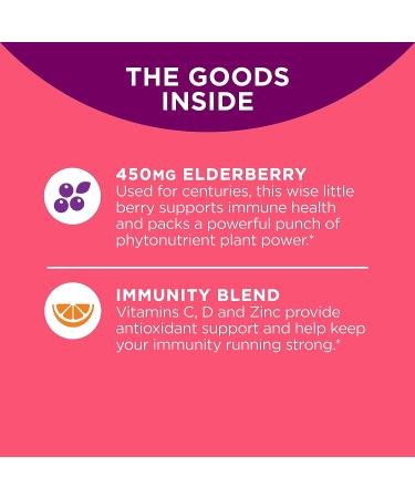 OLLY Extra Strength Elderberry Gummies - Immune Support with 450mg Elderberry, Vitamin C, D, and Zinc - Berry Flavor - 60 Count Pack - Buy Online on GoSupps.com