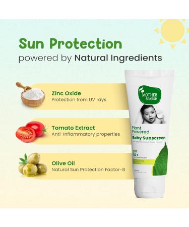 Natural Baby Sunscreen Lotion - SPF 30+ | Organic & Plant-Derived Ingredients UVA/UVB Protection 100ml - Buy Online on GoSupps.com