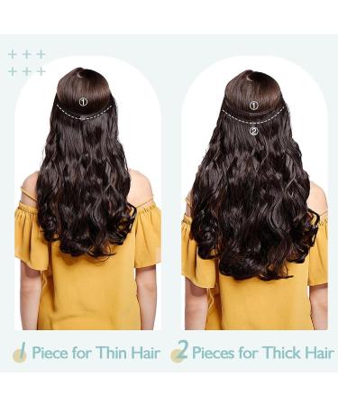TESS One Piece Black Hair Extensions Clip in Real Hair Clip in Human Hair Extensions Clip in Hair Extension Real Human Hair 14 inch 1 Jet Black - Buy Online on GoSupps.com