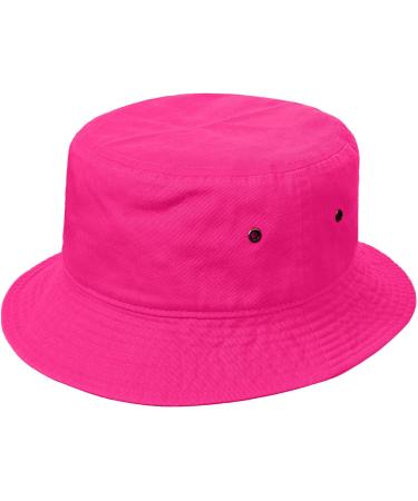 Unisex 100% Cotton Bucket Hat for Travel, Fishing, Hunting - Hot Pink - Buy Online on GoSupps.com