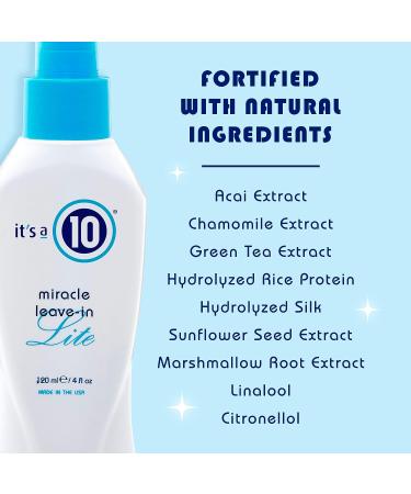 it's a 10 Haircare Miracle Leave-In Lite - 4 fl. oz. | Lightweight Formula | Pack of 1 - Buy Online on GoSupps.com