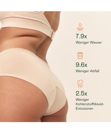 Snuggs Classic Menstrual Underwear | Thin & Absorbent | Strong Bleeding Support | Sustainable Made in EU | Beige XS - Eco-Friendly Alternative to Tampons - Buy Online on GoSupps.com