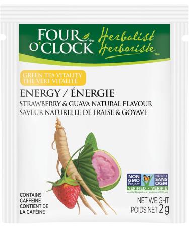 Four O'Clock Herbalist Vitality Energy Strawberry-Guava Green Tea Non-Gmo Kosher Gluten-Free 6 Packs of 20 Teabags - Buy Online on GoSupps.com