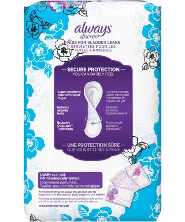 Always Discreet Incontinence Light Pads 3 Drops - 4 Value Packs of 30 Pads (120 Pads Total) - Buy Online on GoSupps.com