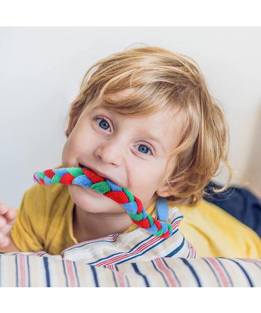 6-Piece Fabric Chewy Necklace Set | Sensory Chew Necklace for Boys and Girls | Baseball Design | Red, Blue, Green - Buy Online on GoSupps.com