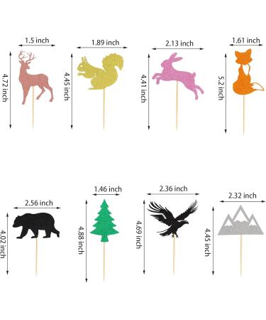 Arthsdite 24Pcs Woodland Creatures Theme Cupcake Toppers Tree Mountain Deer Bear Rabbit Squirrel Fox Cupcake Picks Safari Jungle Animals Theme Baby Shower Birthday Party Cake Decorations Supplies - Buy Online on GoSupps.com