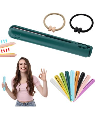 Mini Dual-purpose Curling Iron Upgrade 2-in-1 USB Hair Straightener Curling Iron Ceramic Mini Hair Curler Travel Curling Iron USB Rechargeable Curling Wand (D)