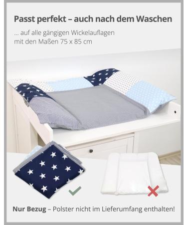 ULLENBOOM Diaper Cover 75x85 cm - Blue & Gray Removable Cotton Cover for Changing Pad | Made in EU - Buy Online on GoSupps.com