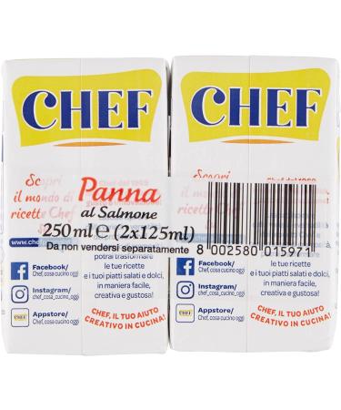 Buy Parmalat Panna Chef al Salmone Cream Cooking Cream with Salmon 2x125ml - Authentic Italian Flavor for Your Dishes | Fast International Shipping - Buy Online on GoSupps.com