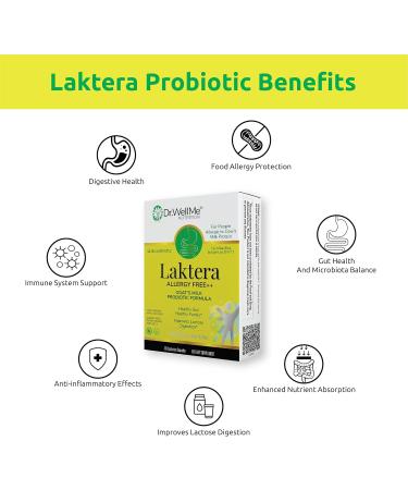 Dr. WellMe Laktera Allergy-Free Probiotics 30 Capsules 12B CFU Goat s Milk Probiotic Formula Immune & Gut Health Supplements Low Lactose Gluten-Free for Adults & 7+ Children - Buy Online on GoSupps.com