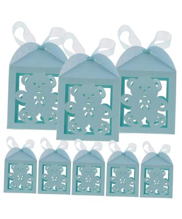 HOMSFOU 50pcs wedding box Soap paper candy basket candy Box holiday candy gifts bride chocolate hollow out macaron box Shenzhen gift cake box hollow Bear candy gift case