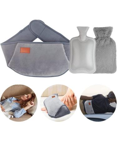 Rubber Hot Water Bottle with Plush Cover and Belt | Pain Relief for Neck, Shoulder, Back, and Waist - Buy Online on GoSupps.com