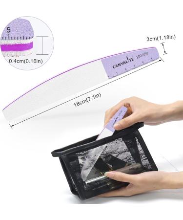 Buy Canvalite 12stk Nail Files for Gel Polish Professional 100/180 Double-Sided Washable & Reusable Nail Buffers | International Shipping Available - Buy Online on GoSupps.com