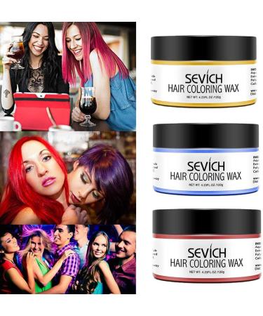 Color Hair Wax - Sevich Hair Style Dye Mud Natural Hair Color Instantly Washable Natural Ingredients Temporary 100g/3.57Oz - Buy Online on GoSupps.com