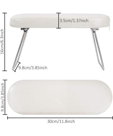 Nail Hand Pillow Pad White Nail Arm Rest Cushion Stand Waterproof Wear-Resistant Microfiber Manicure Tool with Bracket for Salon Technician Use - Buy Online on GoSupps.com
