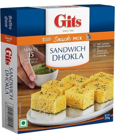 Gits Sandwich Dhokla Instant Snack Mix 200g - Popular Gujarati Savory Snack Makes 15 Sandwich Dhokla (Pack of 3) - Buy Online on GoSupps.com
