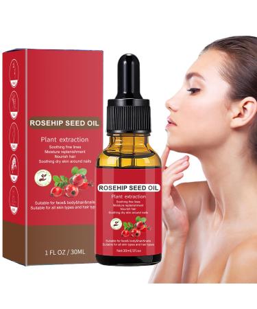 Generisch Rosehip Oil 30 ml Natural Organic Chicken Oil | Nourishing and Moisturizing Carrier Oil | Seed Oil for Face Skin Body Hair Hands etc.
