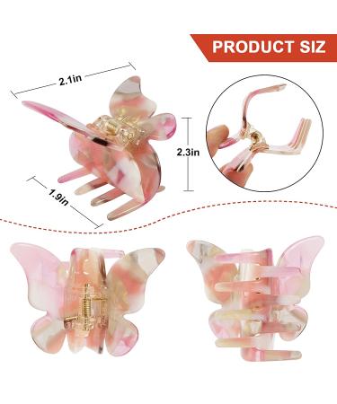 Jakeni Medium Claw Butterfly Hair Clips for Women and Girls - 4 Pack Celluloid Leopard Print Hair Claw Clips (Color B) - Buy Online on GoSupps.com