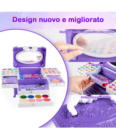 Kids Makeup Set for Girls 4-12 | Washable Make-Up Case & Toys | Perfect Halloween Christmas & Birthday Gifts - Purple - Buy Online on GoSupps.com