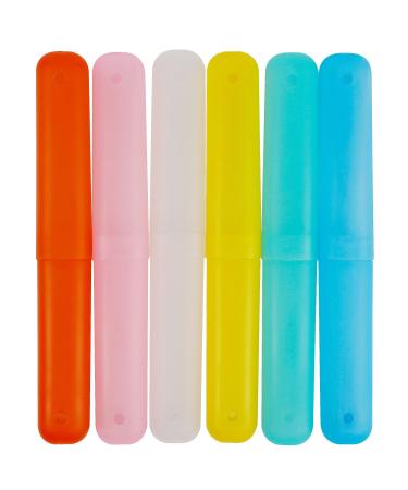 Maggift Travel Toothbrush Case Holder pack of 6 Portable Toothbrush Storage assorted color
