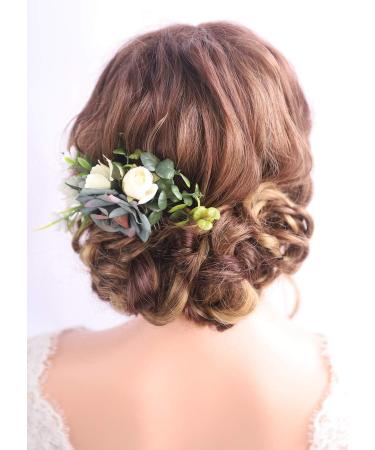 Kercisbeauty Dusty Blue Wedding Floral Hair Comb Navy Blue Headband for Brides Garden Wedding Bridal Bridesmaide Headpiece Girl Prom Hair Dress - Buy Online on GoSupps.com