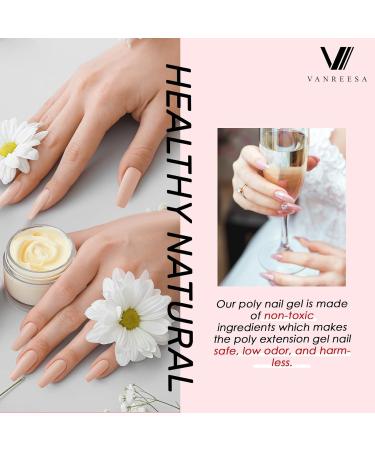 VANREESA Poly Nail Gel Kit with UV Lamp - 5 Colours Poly Nail Extension Set for Women - Buy Online on GoSupps.com