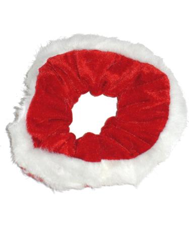Christmas Red Velvet And White Fur Trim Hair Scrunchie Bobble Elastic Hair Band for Women Girls by Glitz4Girlz - Buy Online on GoSupps.com