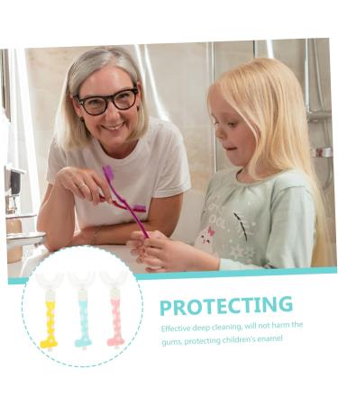 Buy Kombiuda 3-Piece Children's U-Shaped Silicone Toothbrush Set | Heated Eye Pads & Food-Grade Silicone Cleaning Tools for Kids | Safe & Effective Oral Care - Buy Online on GoSupps.com