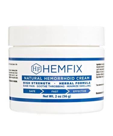 Hemfix Cream - Made in USA - Maximum Strength Fast Pain Relief - Restores Damaged Skin Tissue - Reduce Swelling & Itching - 2oz