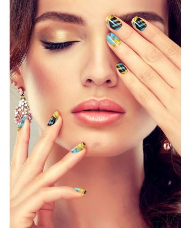 Kalolary Nail Foil Self-Adhesive - 12 Sheets Marble Rages Full Wraps Nail Polish Stickers | Nail Art & DIY Decoration with Nail File - Buy Online on GoSupps.com