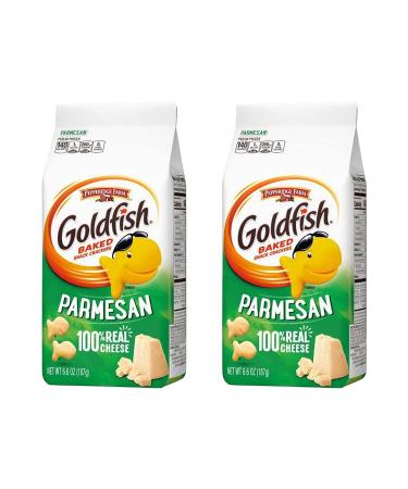 Pepperidge Farm Goldfish Baked Snack Crackers Parmesan Flavoured | Baked with Real Cheese | 187g x 2 Pack