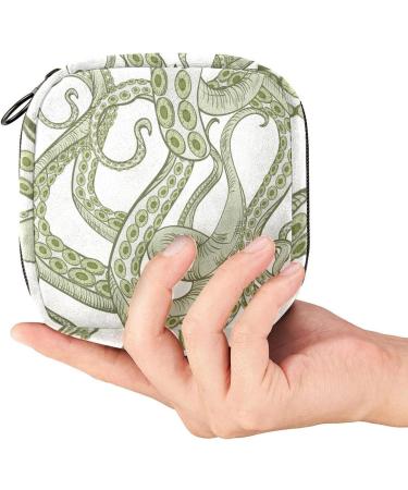 Womens Napkin Storage Pocket - Marine Life Octopus Pattern | Portable Menstrual Cup & Bandage Bags for Girls - Buy Online on GoSupps.com