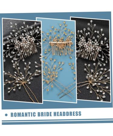 MAGICLULU 4 Sets Bridal Headwear Bride Hair Comb Rhinestone Hair Clip Hair Teasing Comb Pearl Hair Clip Crystal Hair Comb Bridal Hair Clip Rhinestone Headpiece Zinc Alloy Wedding Women's - Buy Online on GoSupps.com